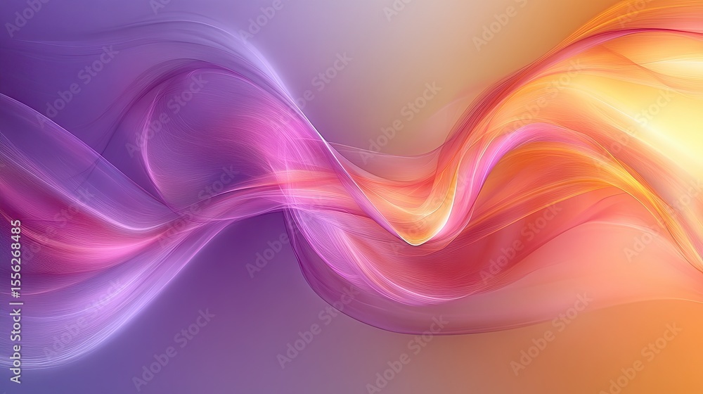 Fototapete digital abstract gradient transitioning from vibrant purple to mellow yellow with flowing lines and 