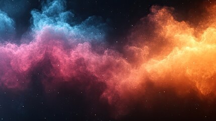 Obraz premium Colorful sunset-like background with diffused sky blue and glowing orange textures softly merging