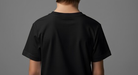 Plain Black T-Shirt Mockup Back View for Design Presentation