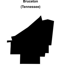 Bruceton (Tennessee) blank outline map