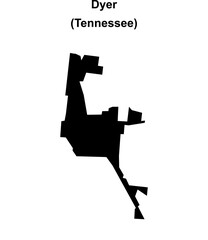 Dyer (Tennessee) blank outline map