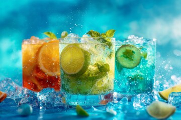 cooling fruits in summer concept , Generative AI
