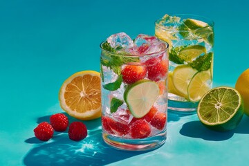 cooling fruits in summer concept , Generative AI