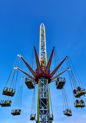 Detail of flying swings without people