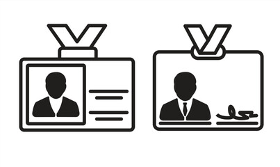 Identity card outline icon, identity card sign symbol, eps 10 on white background, vector illustration.