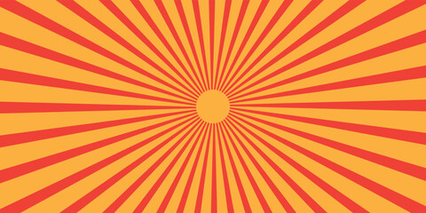 orange sun rays background vector design