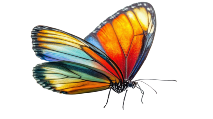 Colorful Butterfly with Detailed Wings Isolated on White Background