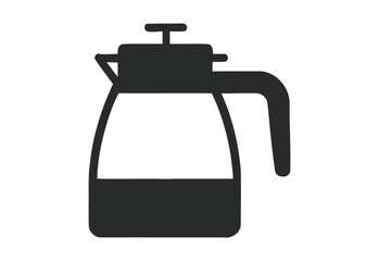 Obraz premium Simple black silhouette of a glass coffee carafe with a handle and lid