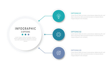 Business data visualization. Process chart. Abstract elements of graph, diagram with 3 steps, options, parts or processes. Vector business template for presentation. Creative concept for infographic