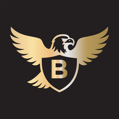 Obraz premium Initial Eagle Logo combine with letter B vector template 