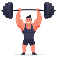 Strong man lifting heavy barbell with determination, showcasing power and focus in the art of weightlifting and fitness training for athletic achievements