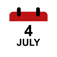 July 4 calendar icon