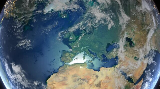 Zoom to Cities from Space United Kingdom Cardiff