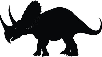 Fototapeta premium Powerful Triceratops Silhouette Vector Illustration Graphic Design