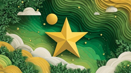 Enchanting Star Illuminates Mystical Forest Scene