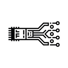 Electronic Component with Circuit Board Connections in Black and White