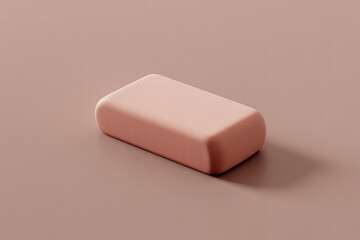 Matte-Finished Pink Rectangular Eraser with Subtle Shadows and Even Lighting (5)