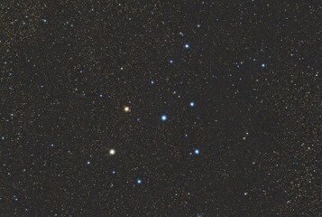 Coathanger (Brocchi's Cluster, Cr 399), a bright asterism visible in the constellation Vulpecula. Star map night sky backgrounds