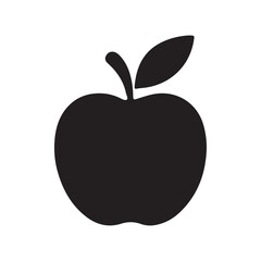 Apple silhouette icon vector illustration on white background. Apple symbol design.