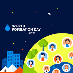 Naklejka premium World Population Day Vector social media post design 