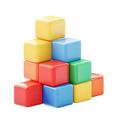 Colorful blocks arranged in a pyramid shape.