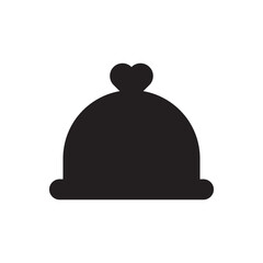 Winter baby hat icon. Baby wool hat with pompom, perfect for winter sales or newborn collections.