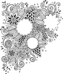 Beautiful flower art and mandala vector design