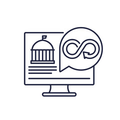 Sustainable governance line icon, sustainability and electronic government