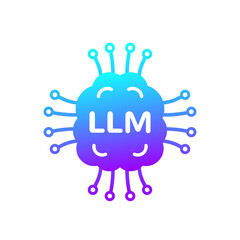 LLM icon, Large Language Model design on white