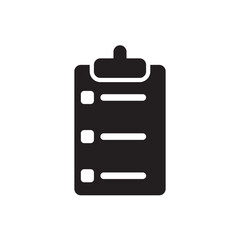 Minimalist clipboard icon. Minimal clipboard with checklist lines, perfect for to-do apps or productivity tools.