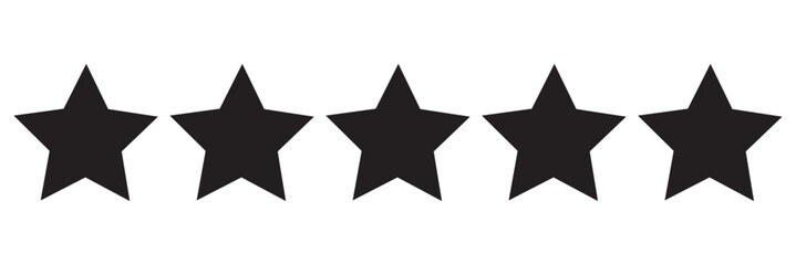 Five stars icon Vector. Five stars customer product rating review flat icon for apps and websites. Golden coloured five star rating icon vector illustration.