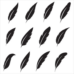 Feather Silhouettes for Graphic Design