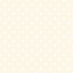 Seamless cream background pattern with white stars