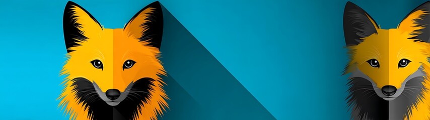 Obraz premium Two Foxes, Colorful Design