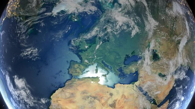 Zoom to Cities from Space United Kingdom London - Powered by Adobe