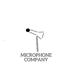 Black line vector logo for company or business. microphone companies and the music industry. Element vector 