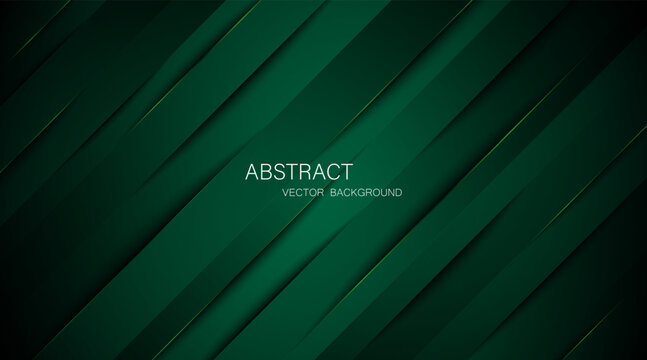 Abstract dark green background with green glowing lines, free space for design.	