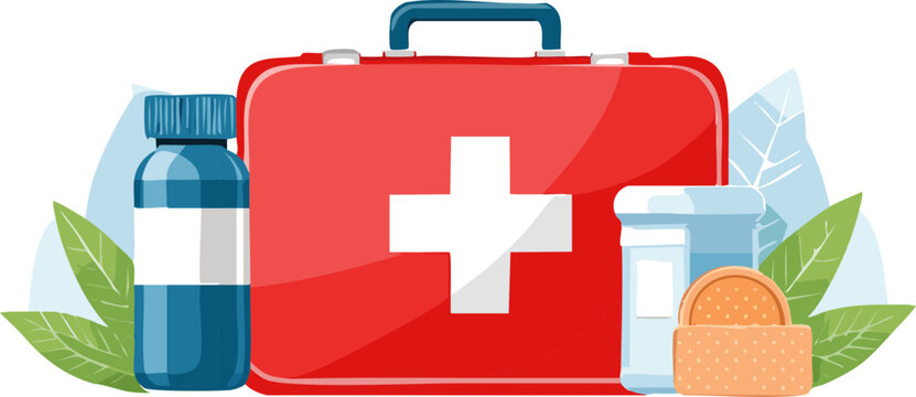 Trousse de secours m&eacute;dicale illustr&eacute;e