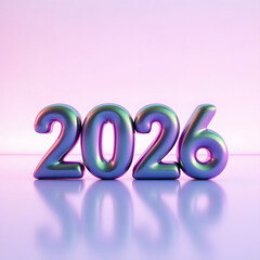 A colorful, happy new year celebration vector illustration with a 3D number design, perfect for a holiday card symbol