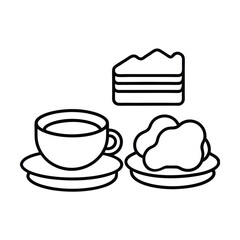 breakfast food outline icon pancake toast