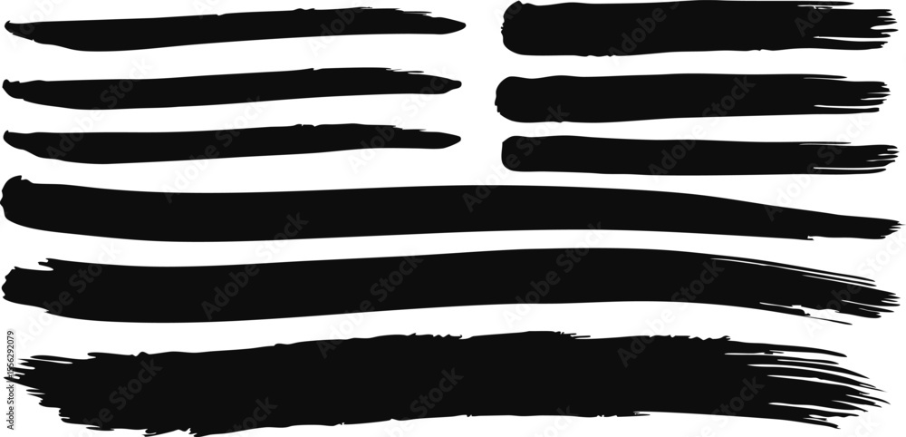 Aufkleber brushstrokes on background various shapes sizes handdrawn ink strokes abstract design elements