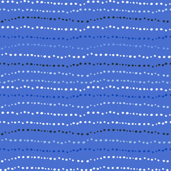 Seamless pattern with hand drawn brush dots. Modern blue artistic texture for fabric, textile, digital papers, packaging. Vector illustration