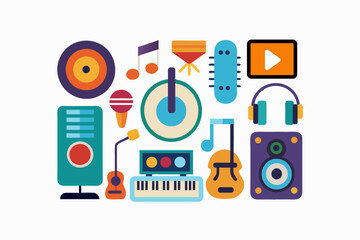 set of music icons