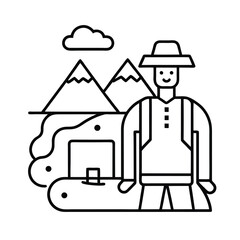 digital nomad outline art
