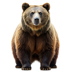 Fototapeta premium Grizzly bear standing on transparent background 