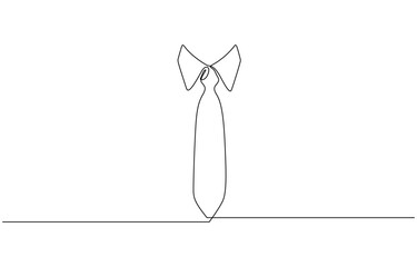 Collar with necktie continuous line drawing. Business and fashion style concept, Tie drawing vector, continuous single one line art style isolated on white background. Minimalism hand drawn style