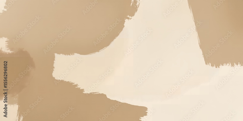 Poster abstract background with beige and cream brush strokes creating a soft and textured effect