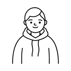 introvert mood line vector