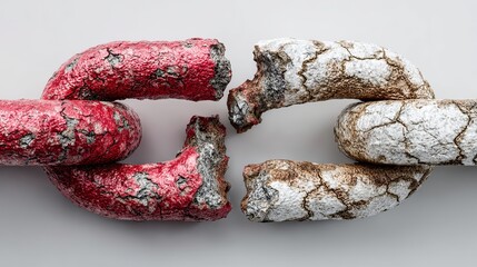 Trio of Distinctively Colored Rocks on Natural Surface