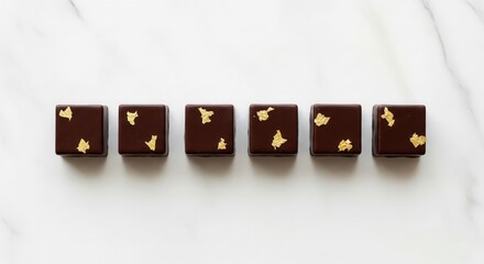 Neatly Aligned Dark Chocolate Squares &ndash; Chocolate Day Flat-Lay Poster